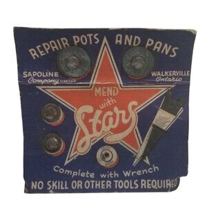 Vintage "STARS" Pots and Pans Metal Mendets with Wrench
